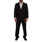 Domenico Tagliente Blue Polyester Single Breasted Formal 2 Piece Suit KOS1940-49