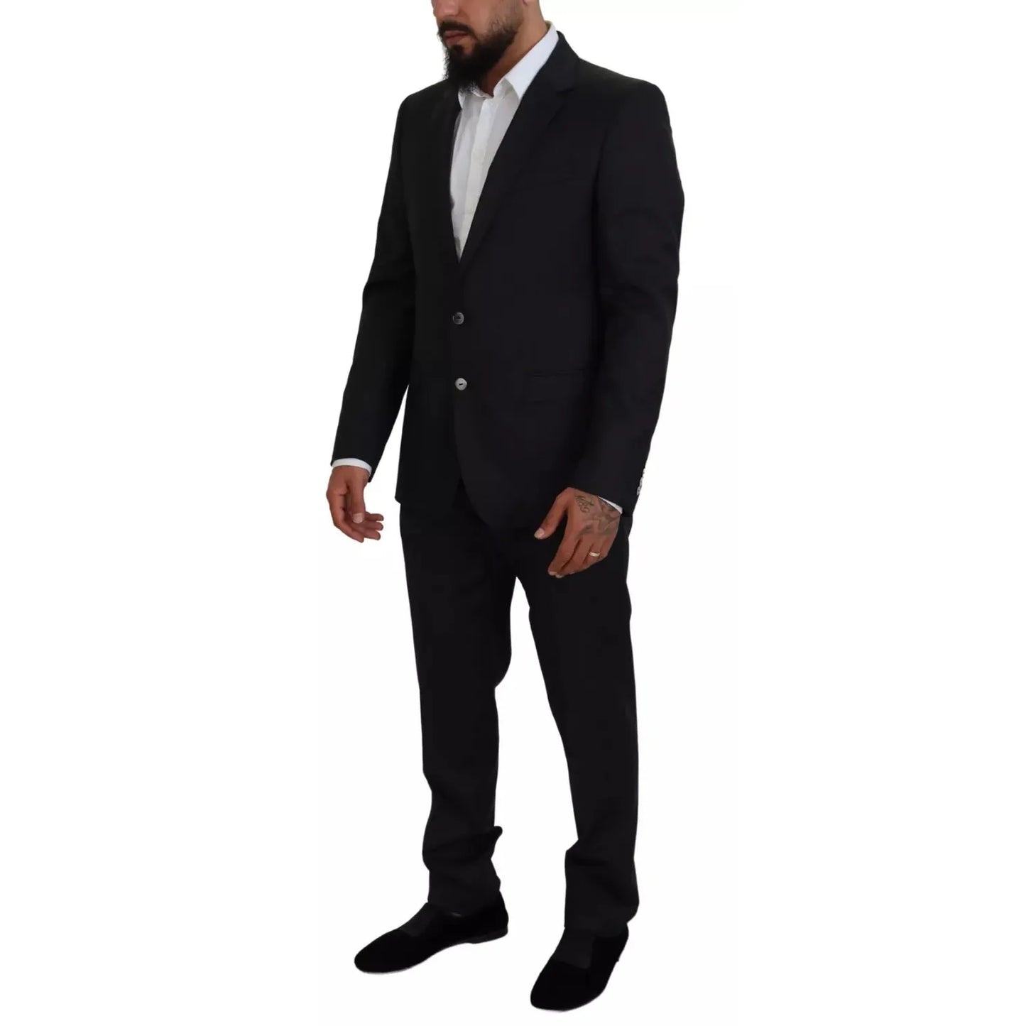 Dolce & Gabbana Melange Grey Wool 2 Piece MARTINI Suit KOS2002-52