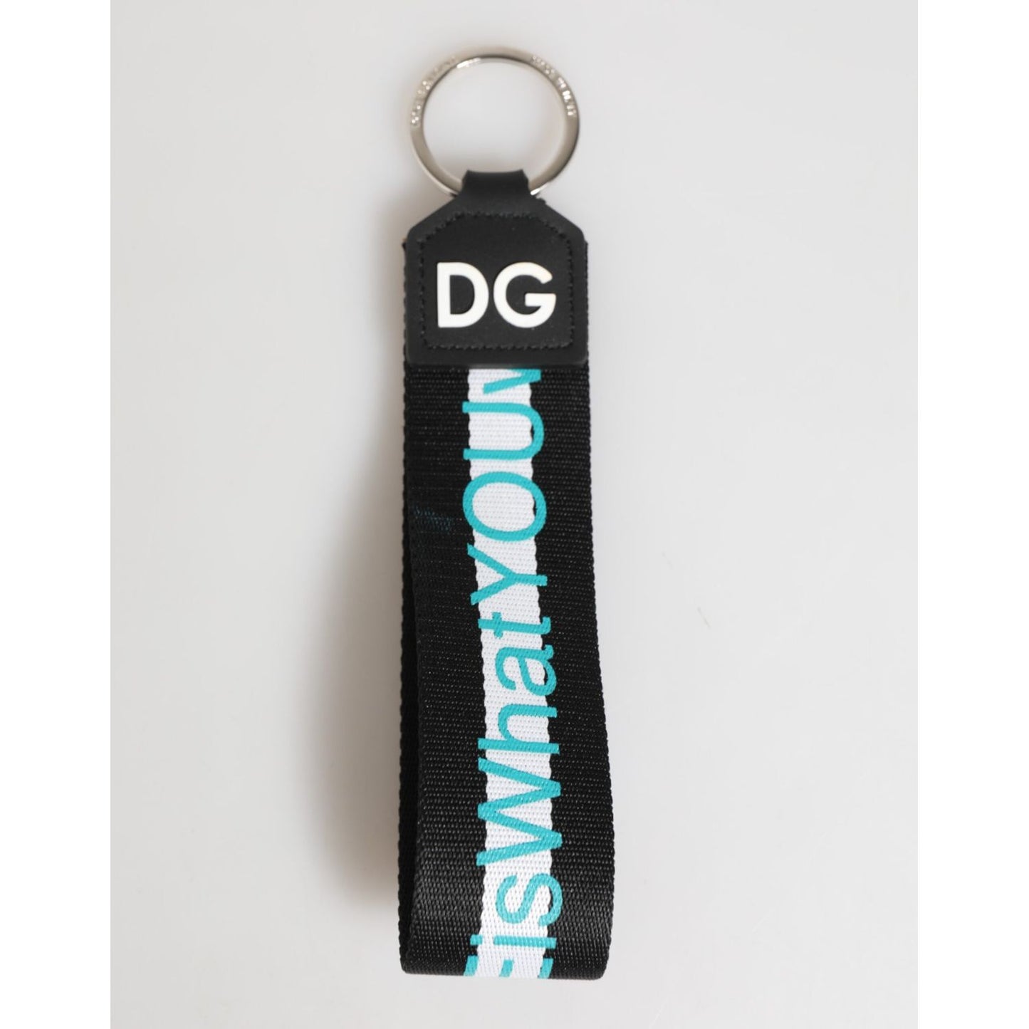 Dolce & Gabbana Multicolor Logo Polyester Brass Holder Keychain Keyring SMY11316