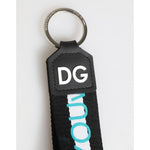 Dolce & Gabbana Multicolor Logo Polyester Brass Holder Keychain Keyring SMY11316