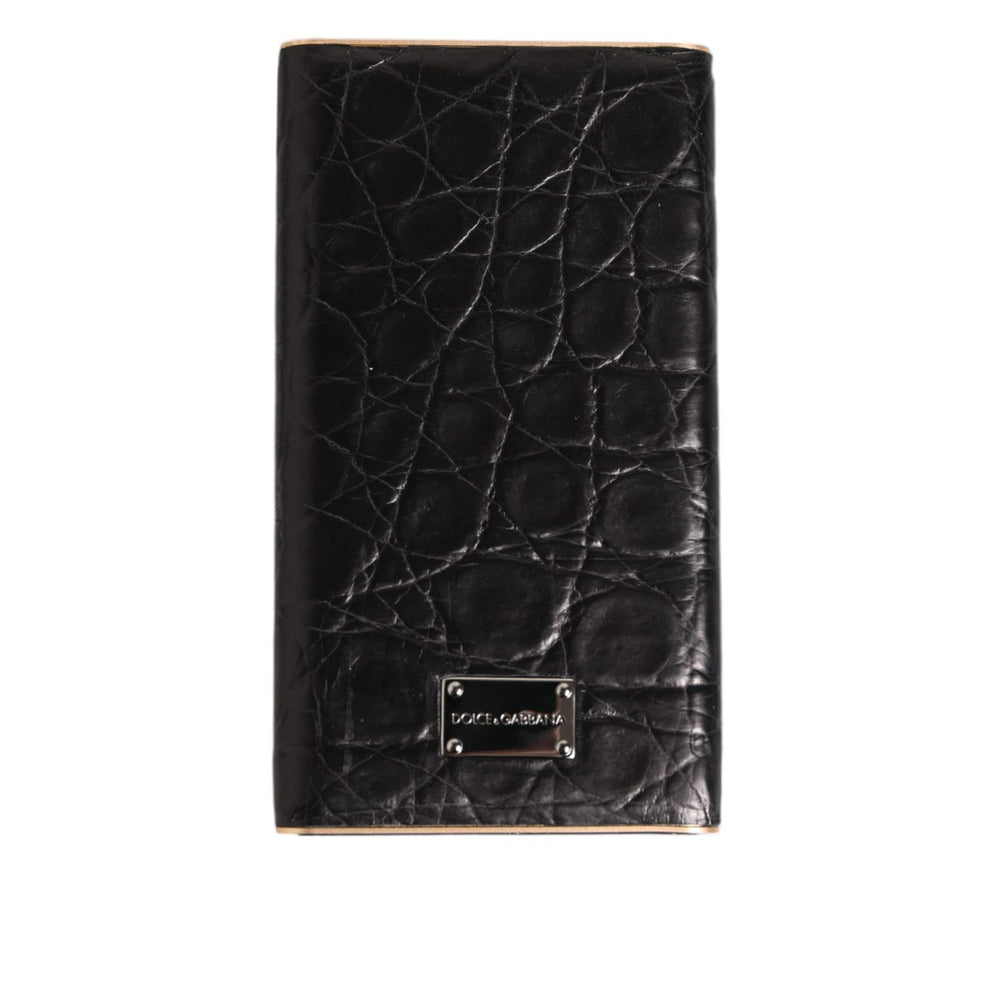 Dolce & Gabbana Black Leather Embossed Exotic 3000mAh Power Bank Charger USB