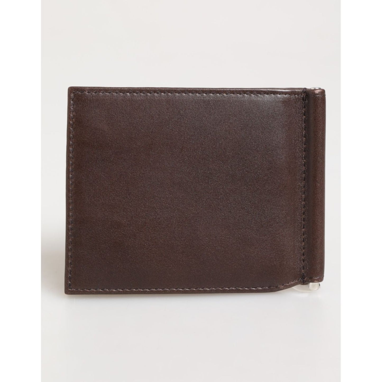 Dolce & Gabbana Brown Leather DG Logo Engrave Bifold Card Holder Wallet