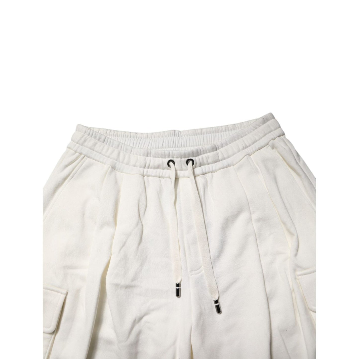 Dolce & Gabbana White Cotton Cargo Bermuda Sweatshorts Shorts PAN76654-46