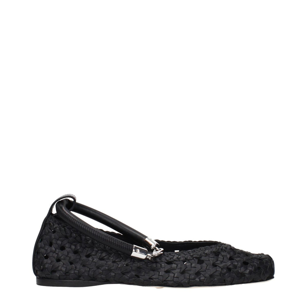 Max Mara Black Leather Ballet Flats MA-15256371921161-EU35/US5