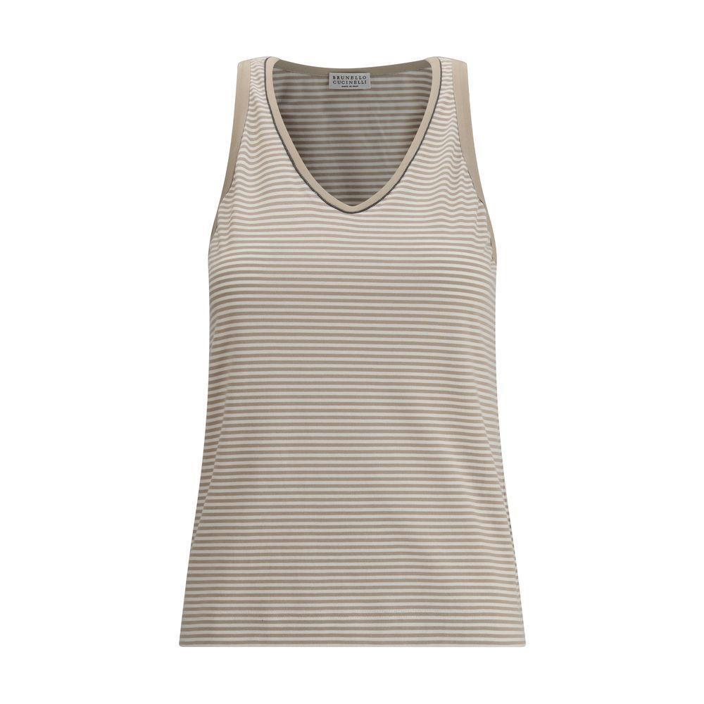 Brunello Cucinelli Striped Tank Top BR-MP928EO510C7015-XS