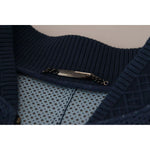 Dolce & Gabbana Blue Leather Perforated Full Zip Jacket JKT3358-54
