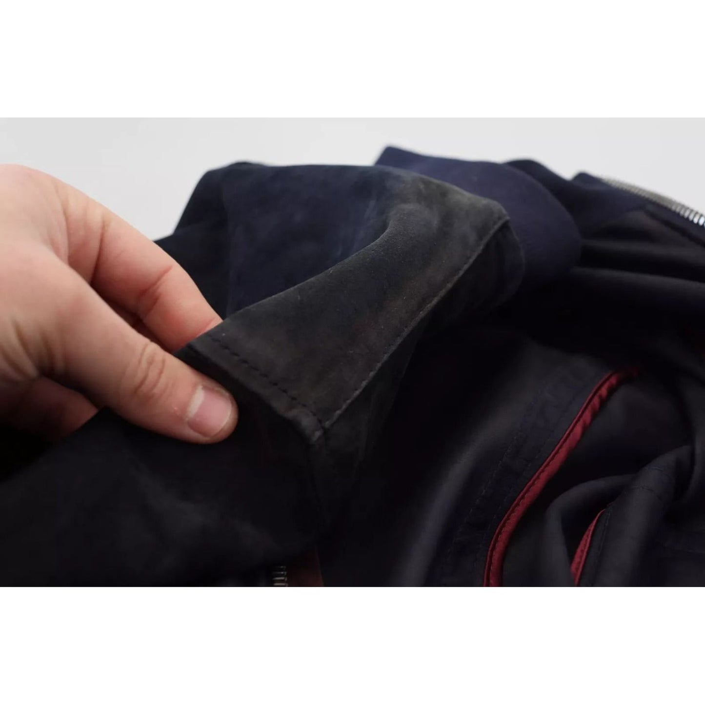 Dolce & Gabbana Dark Blue Suede Lambskin Blouson Jacket JKT3448-44