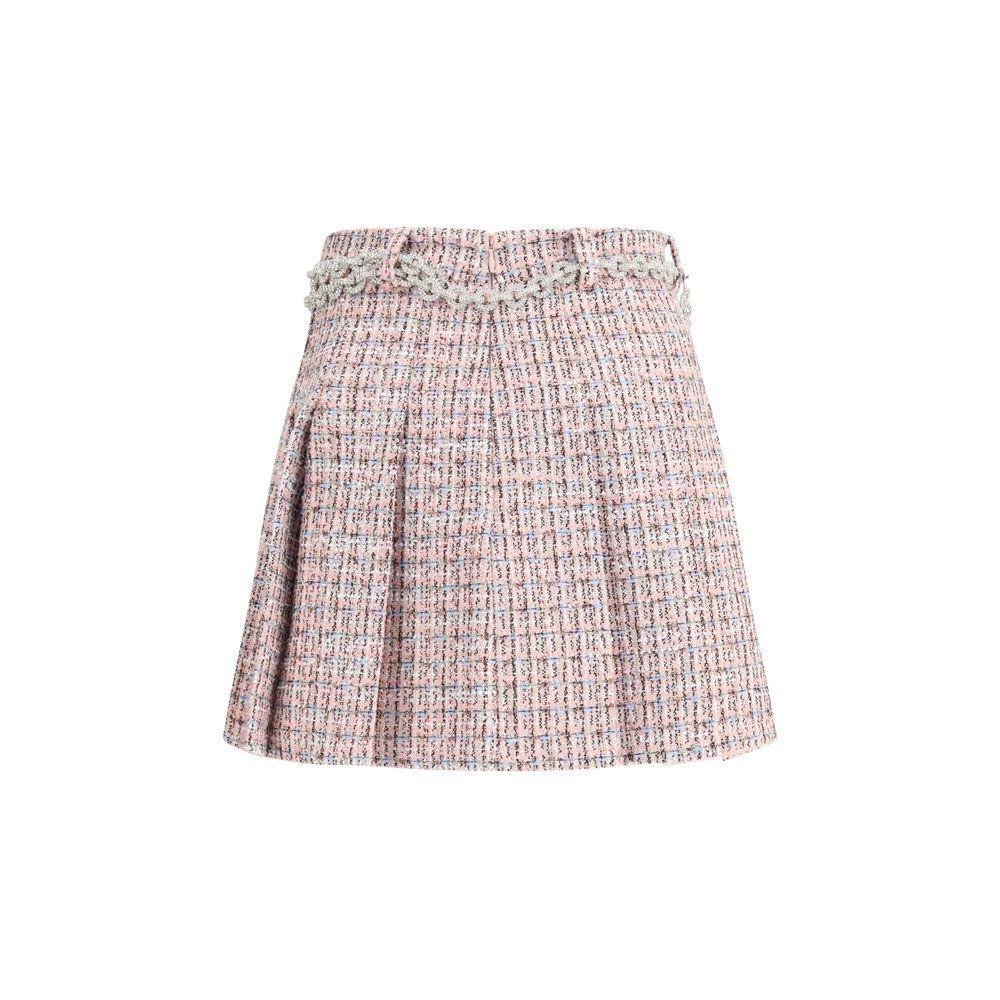Self-Portrait Crystal Belted Miniskirt SE-AW25048SKAPPINK-8