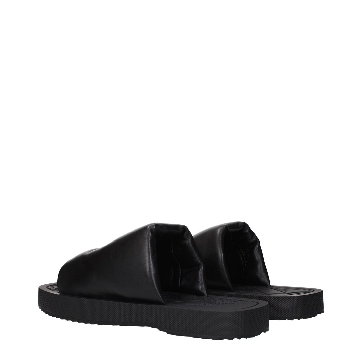 Burberry Black Leather Slippers Sandals BU-15265295040777-EU43/US10