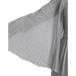 Dolce & Gabbana Light Grey Polyester Pleated Long Maxi Dress