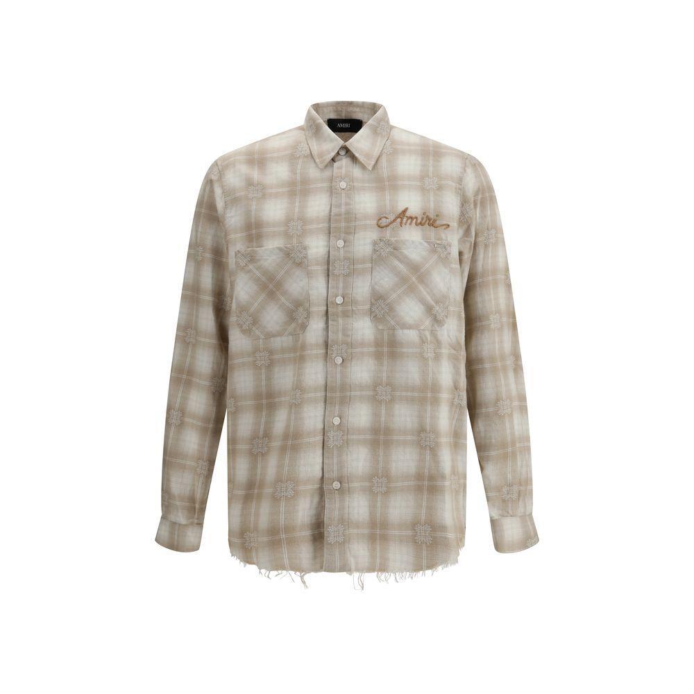Amiri Plaid flannel Shirt AM-AMSTFL1015LIGHTCAMEL-L