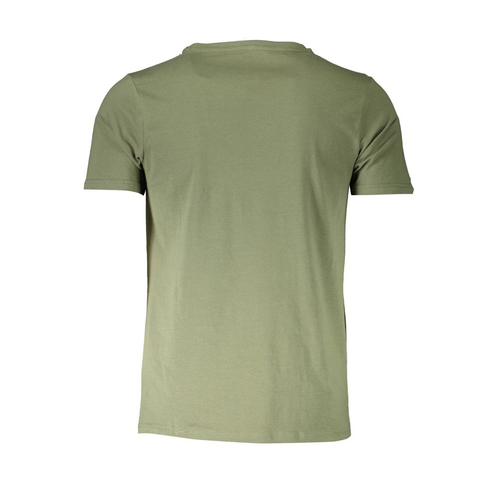 Aeronautica Militare Green Cotton Underwear t-shirt, short sleeves, crew neck, logo on green outdoor wear.
