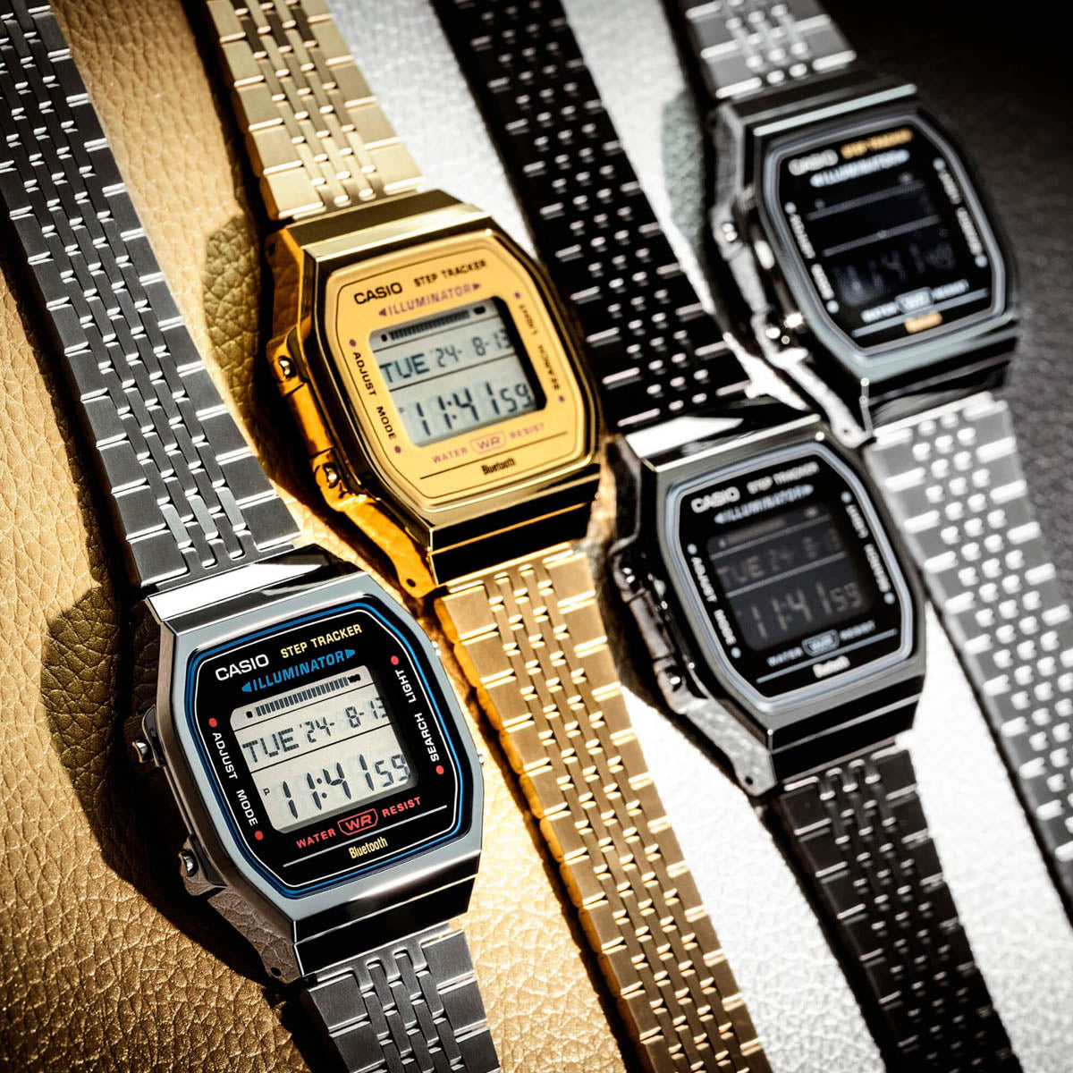 CASIO VINTAGE Mod. BLUETOOTH® SMARTPHONE LINK - SILVER - built-in accelerometer senses body movements + steps counter ABL-100WE-1BEF