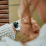 CASIO VINTAGE Mod. BLUETOOTH® SMARTPHONE LINK - SILVER - built-in accelerometer senses body movements + steps counter ABL-100WE-1BEF