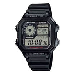 CASIO SPORT Mod. WORLD TIME ILLUMINATOR 5 ALARMS - FUTURE CLASSIC COLLECTION - BLACK AE-1200WH-1AVDF