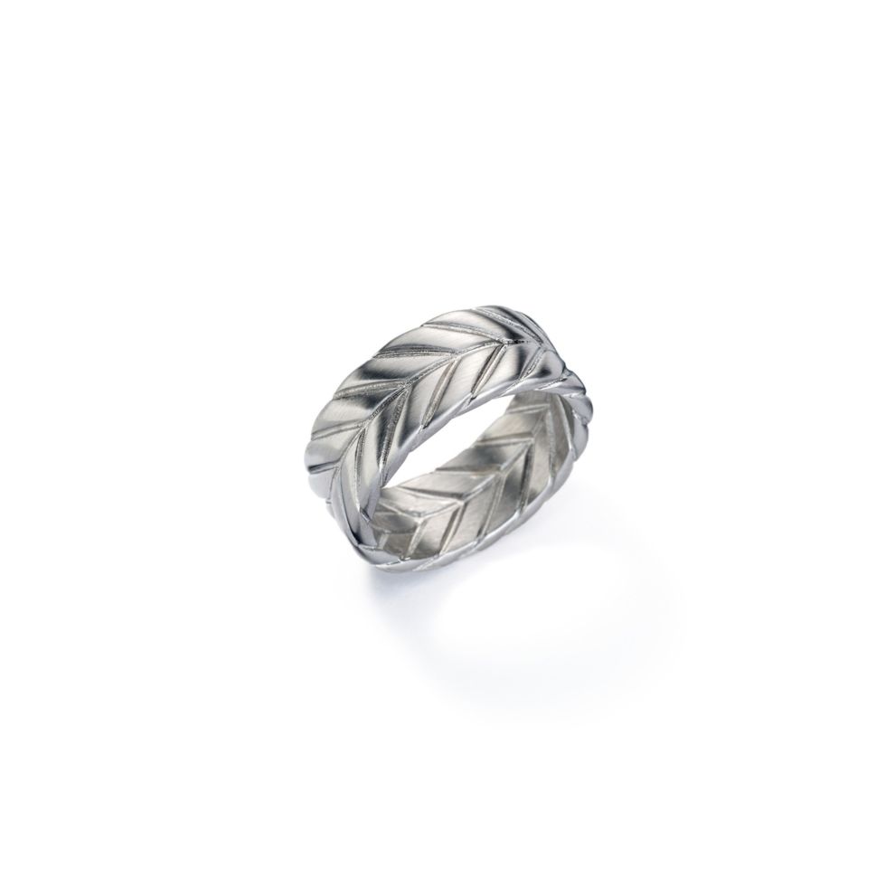 AN JEWELS JEWELRY Mod. AA.R256S-10 silver ring with leaf design