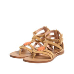Alberta Ferretti Brown Flip Flops Zipper Ankle Strap Shoes LA12606-38