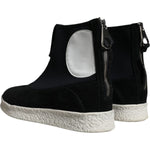 Alexander McQueen Black White Neoprene Takeshi Mid Calf Boots Shoes MV4437-39