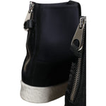 Alexander McQueen Black White Neoprene Takeshi Mid Calf Boots Shoes MV4437-39