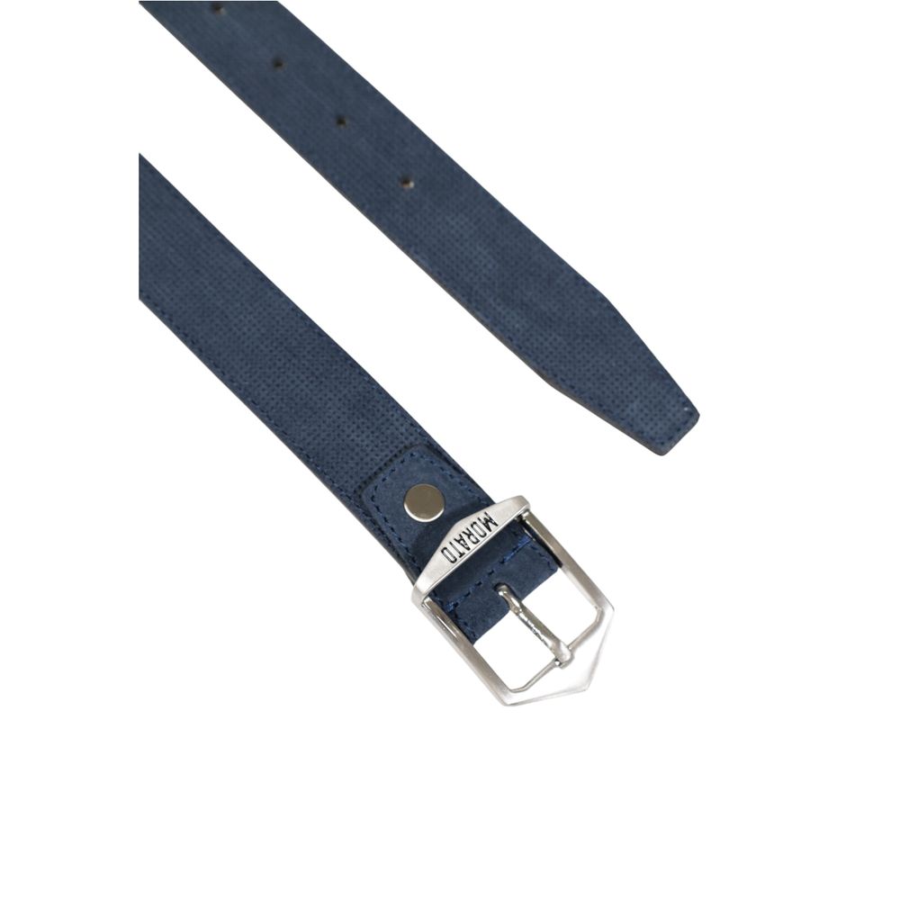 Antony Morato Blue Leather Regular Belt with metal buckle, 30mm width, men's fashion accessory.