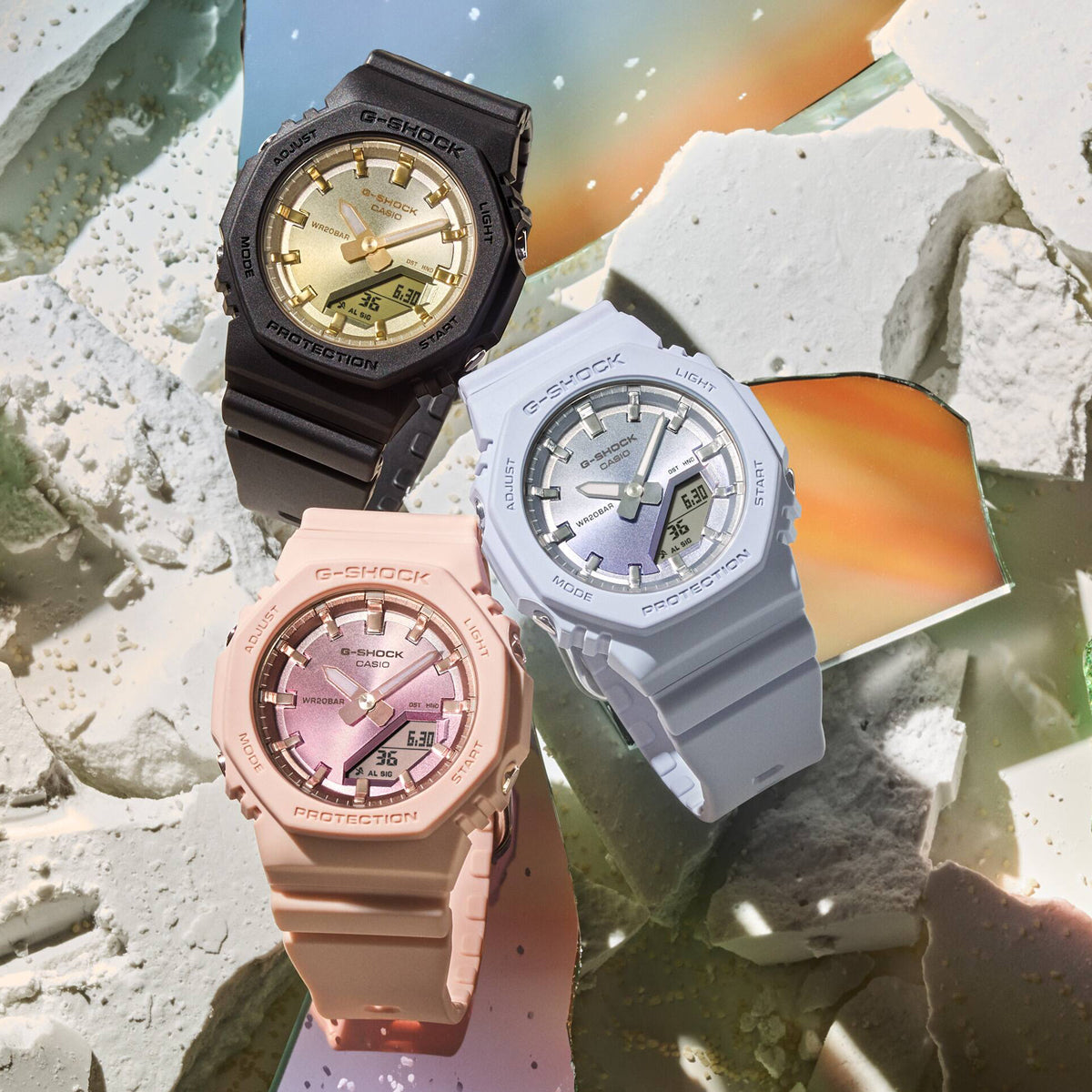 CASIO G-SHOCK Mod. OAK COMPACT SUNSET GLOW SERIE - WHITE GMA-P2100VA-7AER