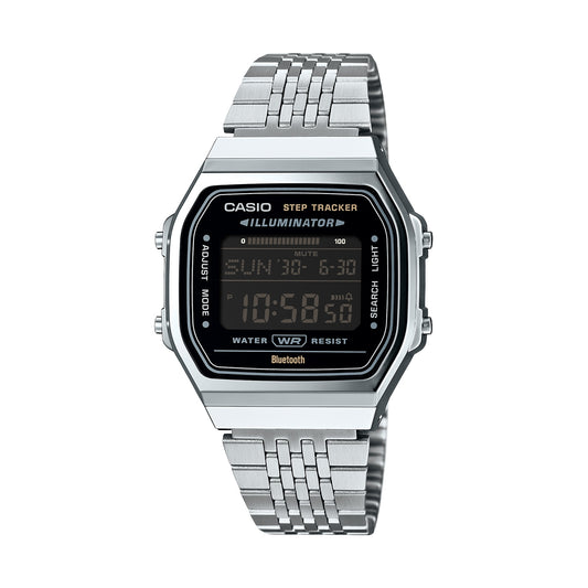 CASIO VINTAGE Mod. BLUETOOTH® SMARTPHONE LINK - SILVER - built-in accelerometer senses body movements + steps counter WATCHES