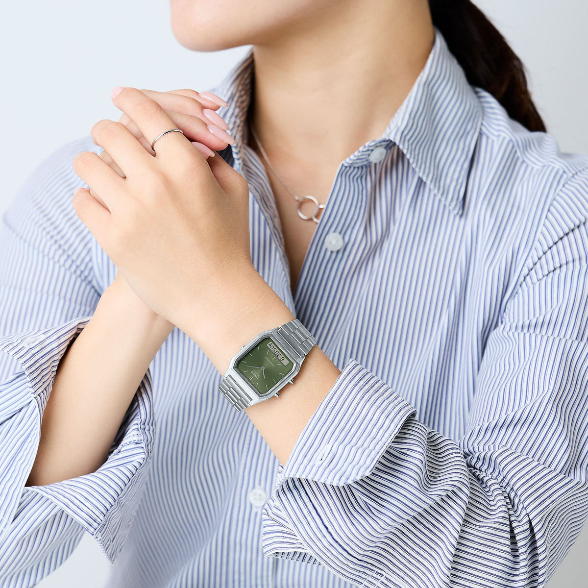 CASIO VINTAGE Mod. EDGY COLLECTION SUNRAY DIAL - GREEN MOSS