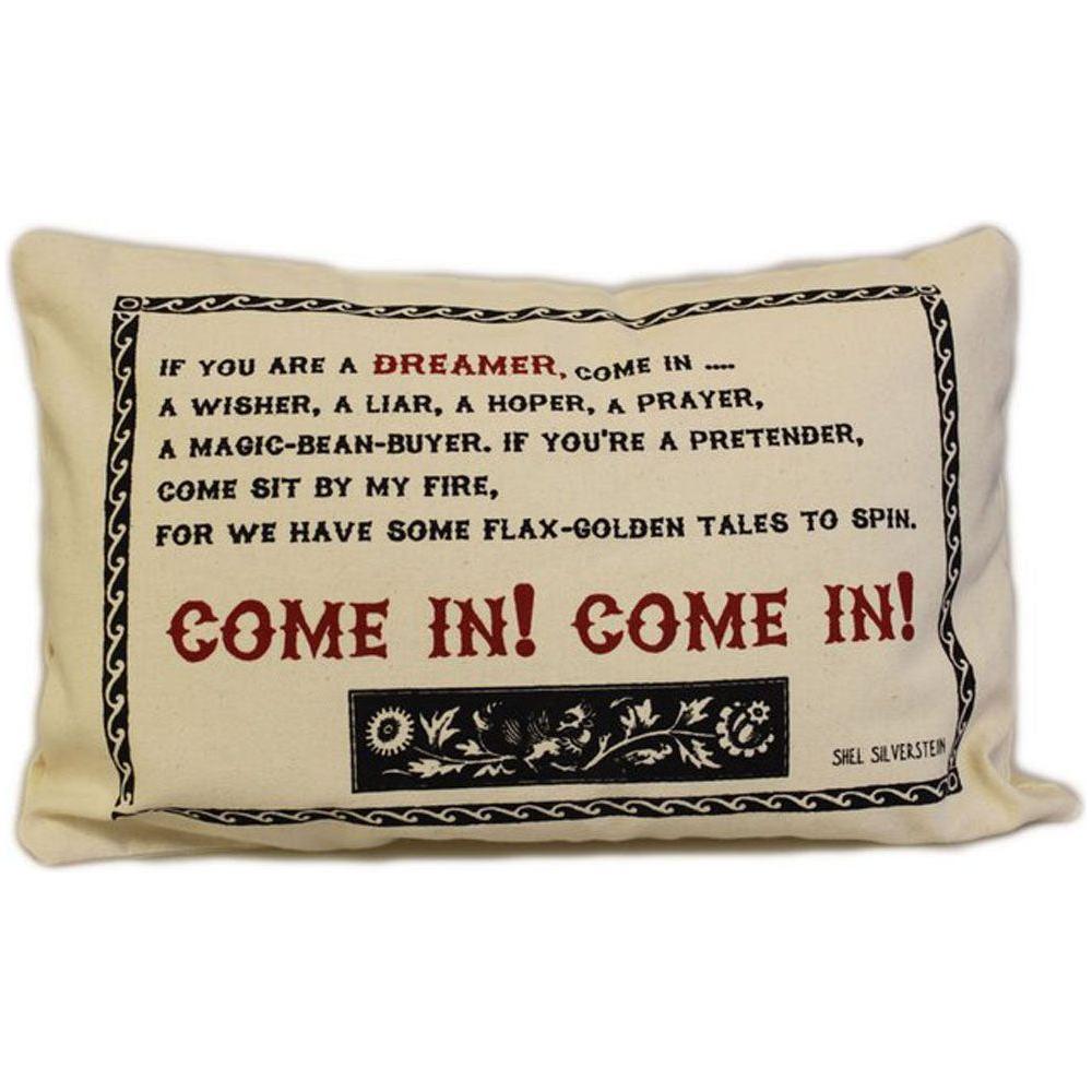 CUSCINI LETTERARI - Copricuscino in Juta lavata / Cotton pillow case COME IN! - Size 38x25cm SLEEP-C-08