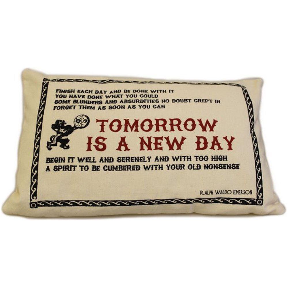 CUSCINI LETTERARI - Copricuscino in Juta lavata / Cotton pillow case TOMORROW - Size 38x25cm SLEEP-C-12
