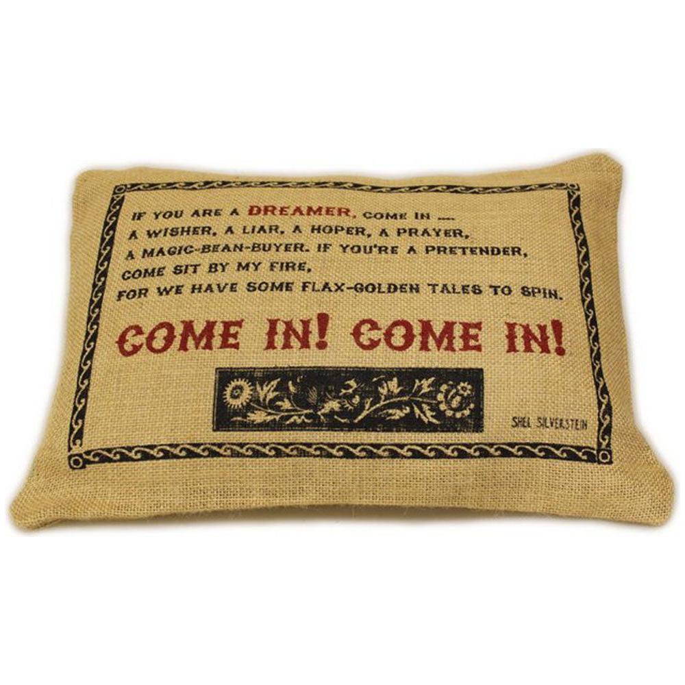 CUSCINI LETTERARI - Copricuscino in Juta lavata / Juta washed pillow case COME IN! - Size 38x25cm SLEEP-J-08
