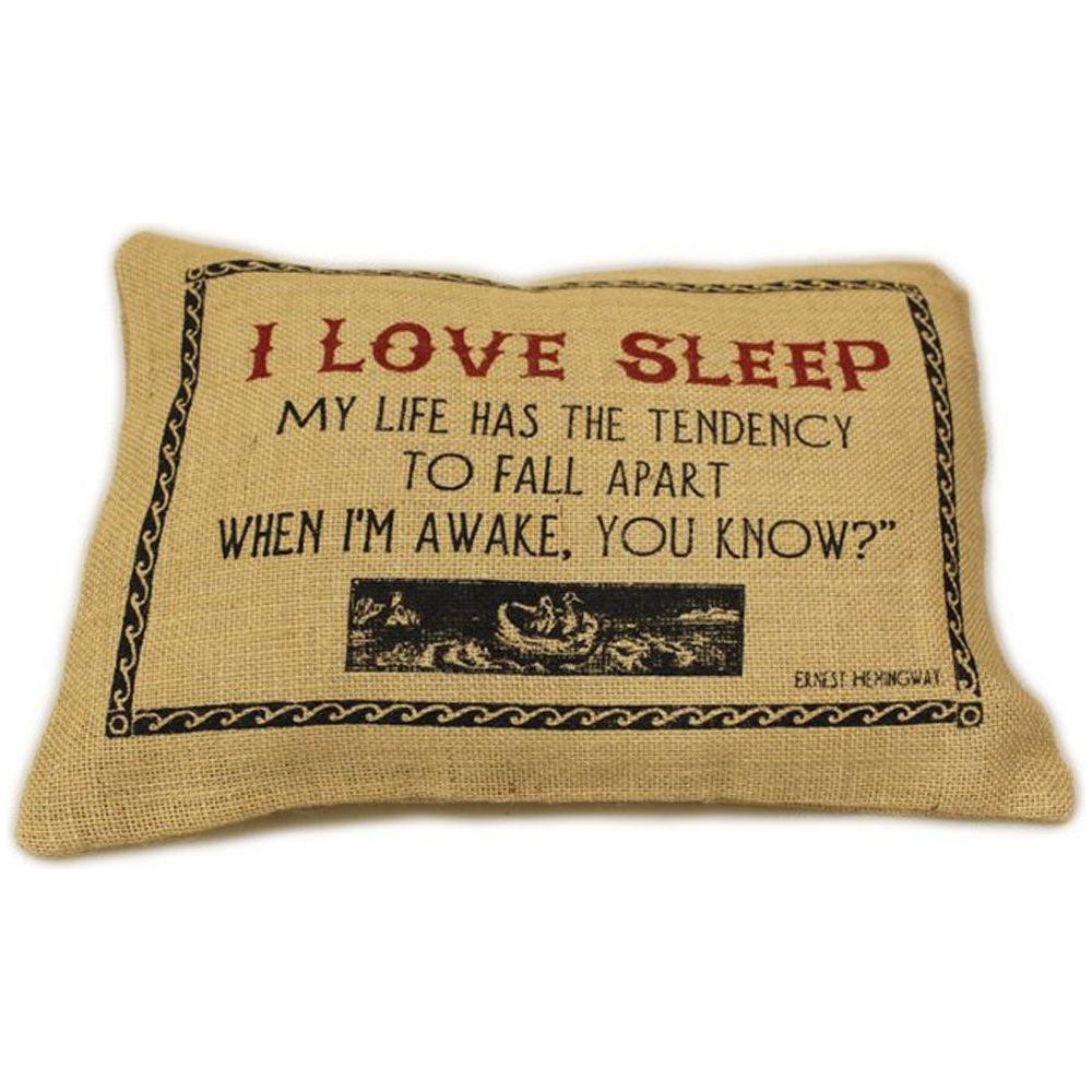 CUSCINI LETTERARI - Copricuscino in Juta lavata / Juta washed pillow case LOVE SLEEP - Size 38x25cm SLEEP-J-06