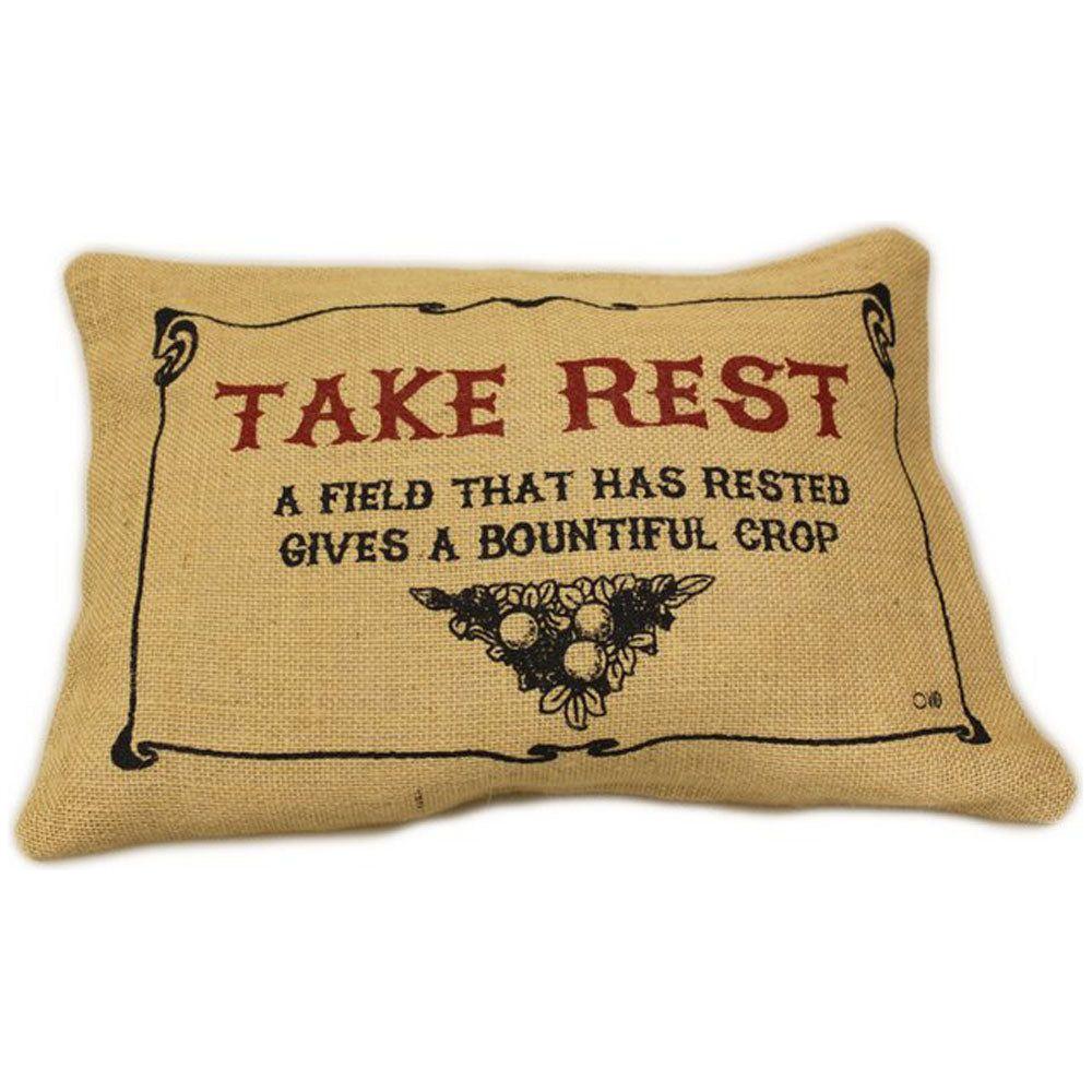 CUSCINI LETTERARI - Copricuscino in Juta lavata / Juta washed pillow case TAKE REST - Size 38x25cm SLEEP-J-01