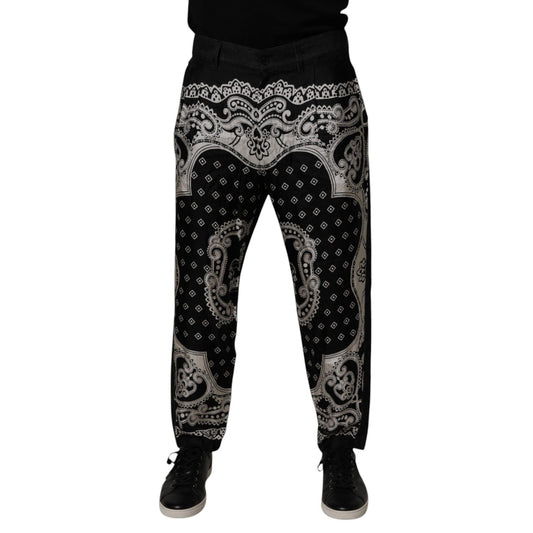 Dolce & Gabbana Black Bandana Cotton Skinny Denim Jeans