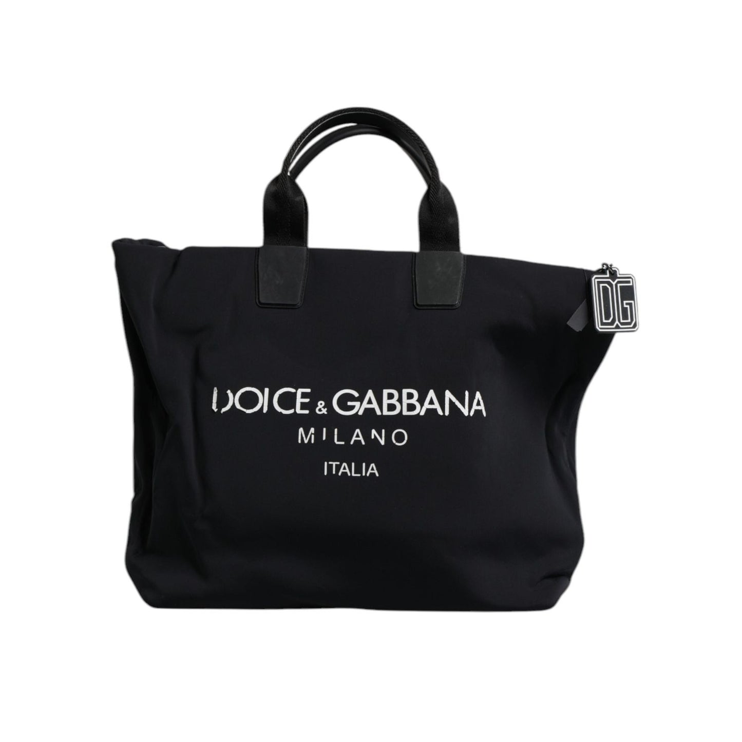 Dolce & Gabbana Black Canvas DG Logo Women Shopping Hand Tote Bag BAG4180