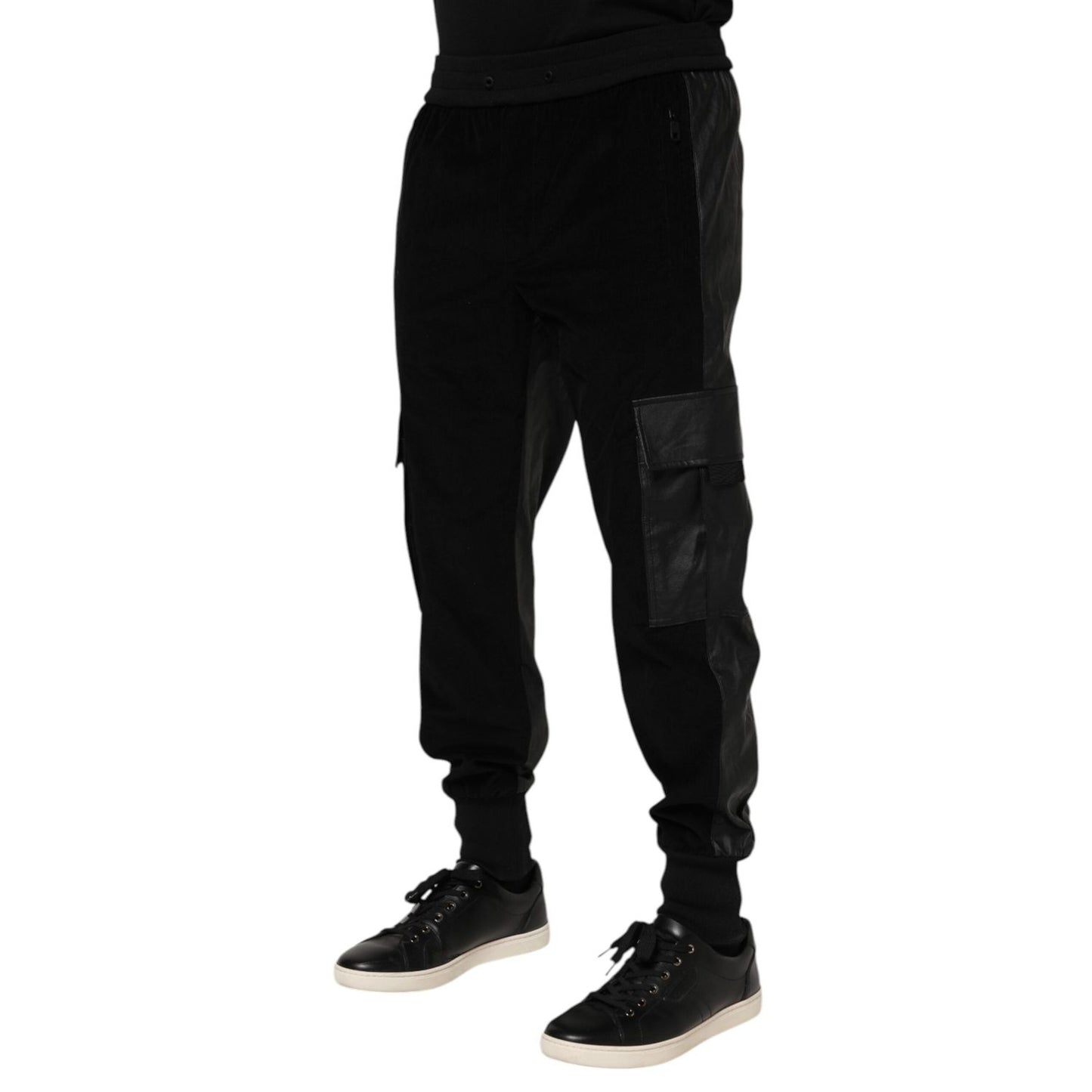 Dolce & Gabbana Black Cotton Cargo Men Jogger Pants PAN76535-48