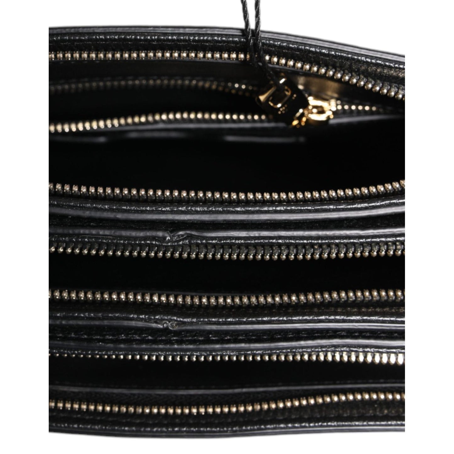 Dolce & Gabbana Black Grain Leather Logo Plaque Clutch Bag BAG4165