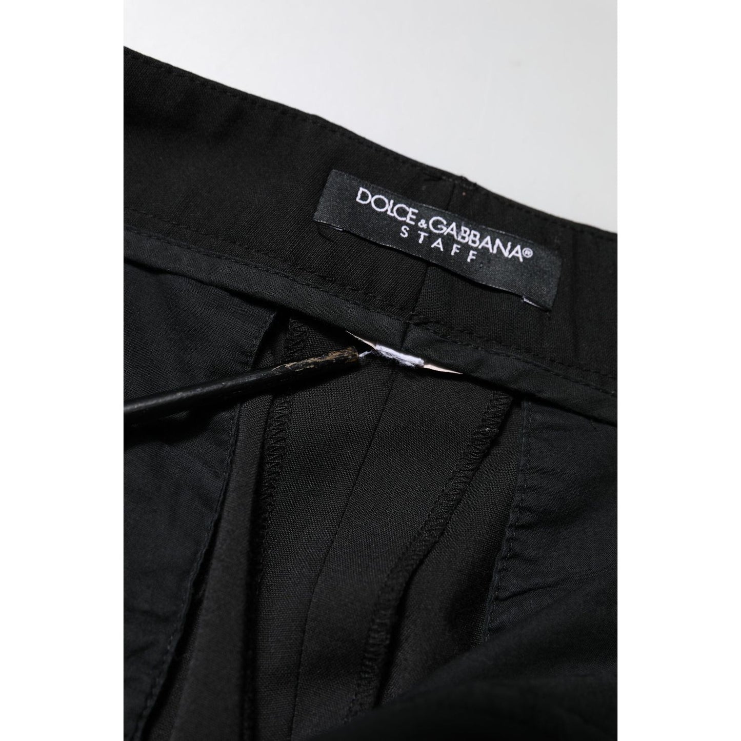 Dolce & Gabbana Black High Waisted Tapered STAFF Pants PAN76506-42