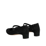 Dolce & Gabbana Black Vally Taormina Floral Lace Pumps Shoes LA12712-40