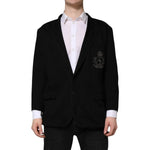 Dolce & Gabbana Black Viscose DG Crown Blazer Coat Jacket KOS2333-60