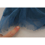 Dolce & Gabbana Blue Mesh Trim Ruched Tulle Sheath Dress DR28818-40