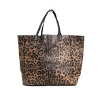 Dolce & Gabbana Brown Leopard BEATRICE Leather Logo Plaque Tote Bag BAG4632