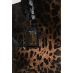 Dolce & Gabbana Brown Leopard BEATRICE Leather Logo Plaque Tote Bag BAG4632