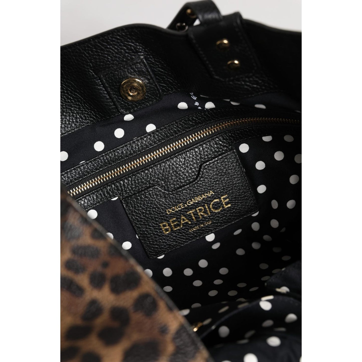 Dolce & Gabbana Brown Leopard BEATRICE Leather Logo Plaque Tote Bag BAG4632