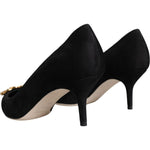 Dolce & Gabbana Black Amore Suede Bellucci Heels Pumps Shoes LA11614-38.5