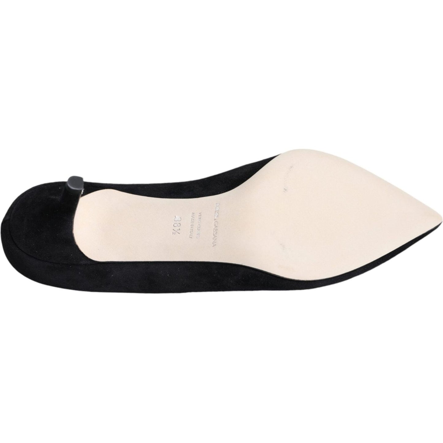 Dolce & Gabbana Black Amore Suede Bellucci Heels Pumps Shoes LA11614-38.5