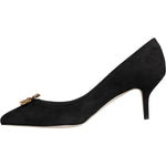 Dolce & Gabbana Black Amore Suede Bellucci Heels Pumps Shoes LA11614-38.5