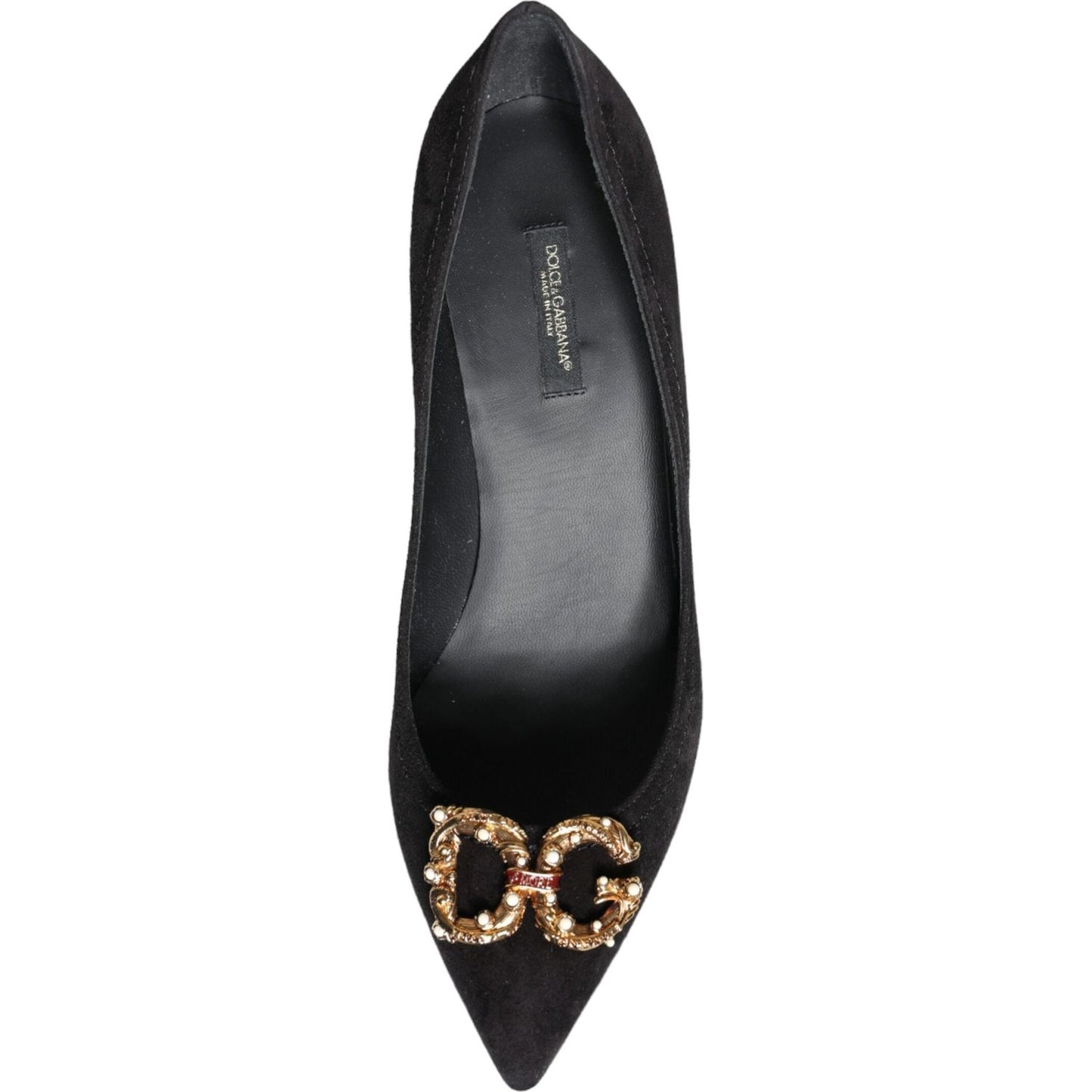 Dolce & Gabbana Black Amore Suede Bellucci Heels Pumps Shoes LA11614-38.5