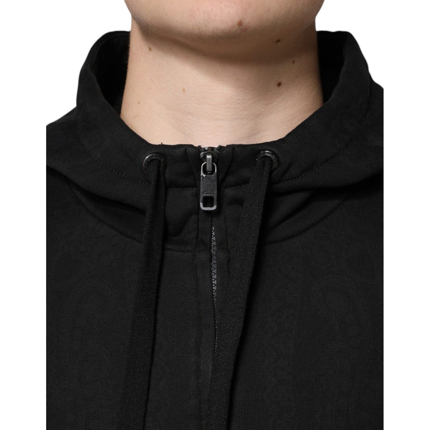 Dolce & Gabbana Black Cotton Full Zip Hooded Bomber Jacket JKT3901-50