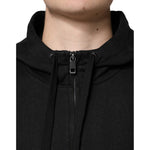 Dolce & Gabbana Black Cotton Full Zip Hooded Bomber Jacket JKT3901-50