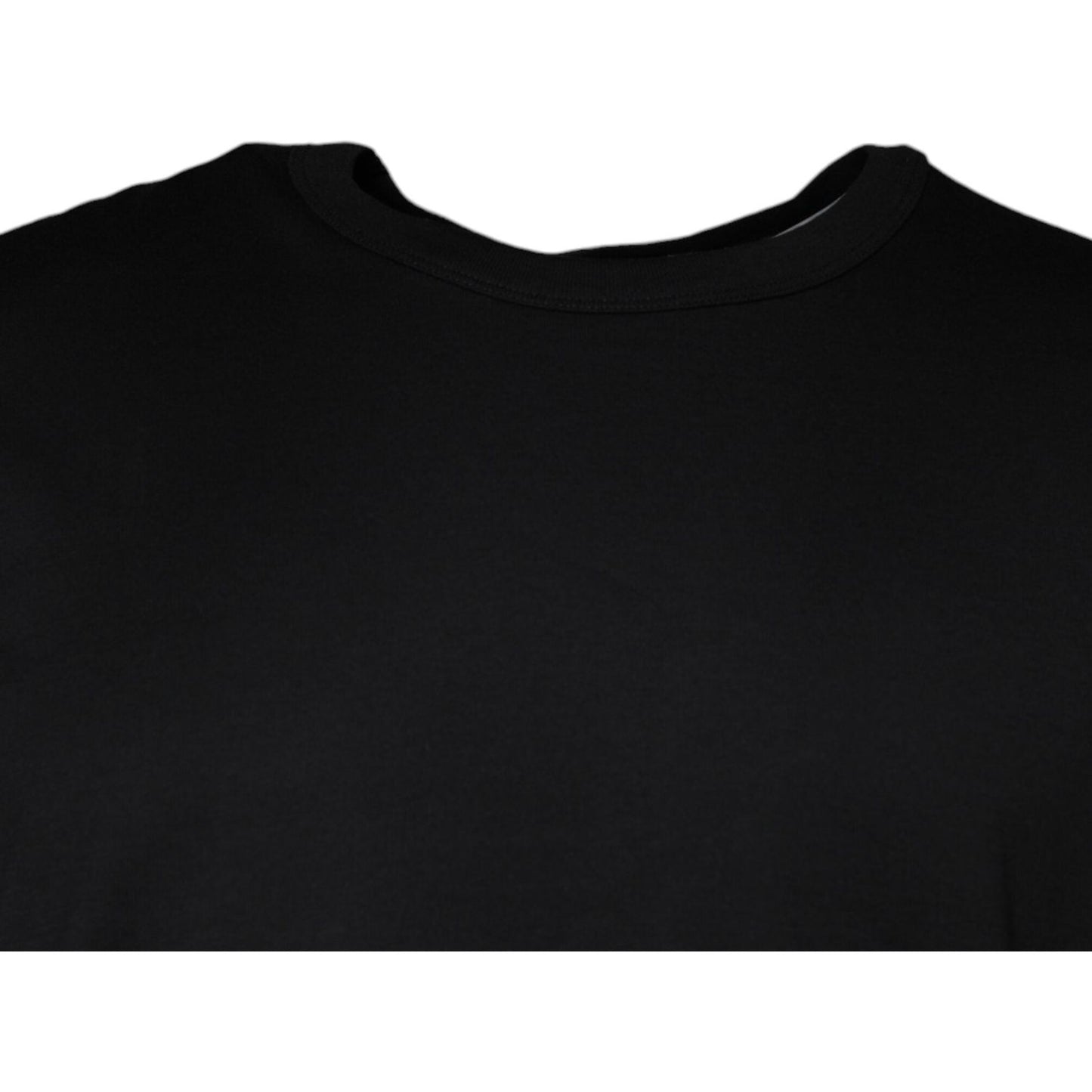Dolce & Gabbana Black Cotton Shorts Sleeves Crewneck T-shirt TSH86907-54